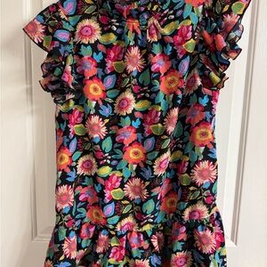 Women’s JODIFL Floral Ruffle Sleeveless Blouse